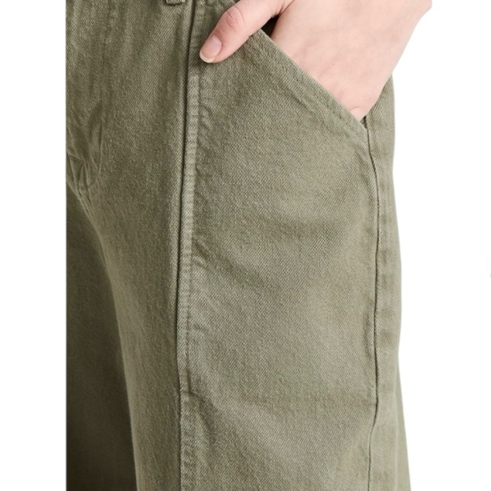 Frame Denim High-Rise Relaxed Washed Trouser Pants Green - Picture 7 of 11